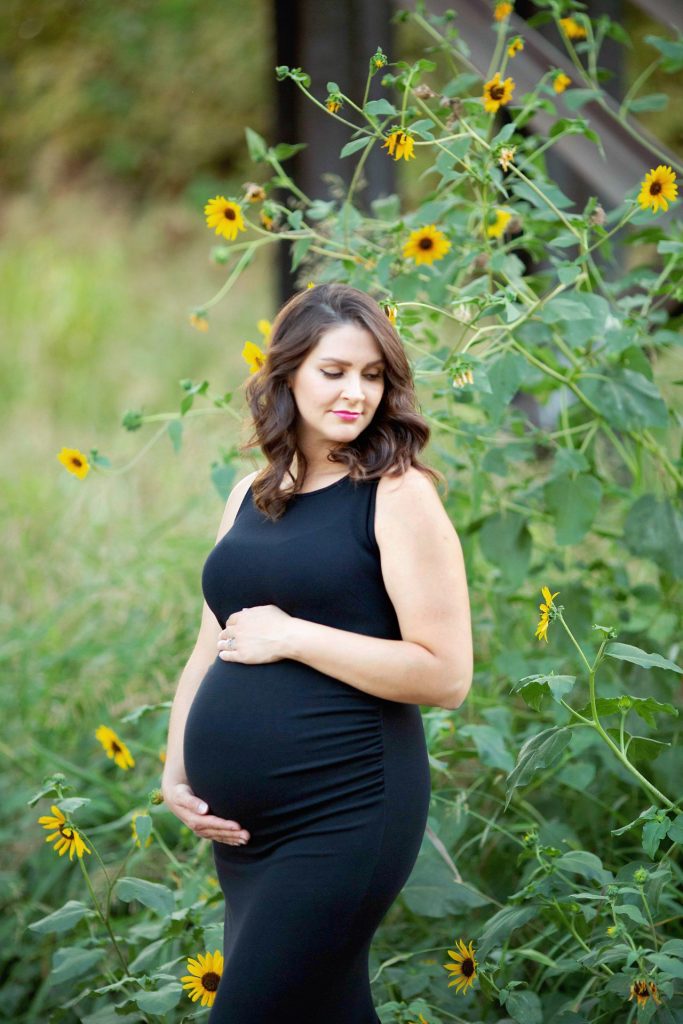 Mom to be with Sunflowers