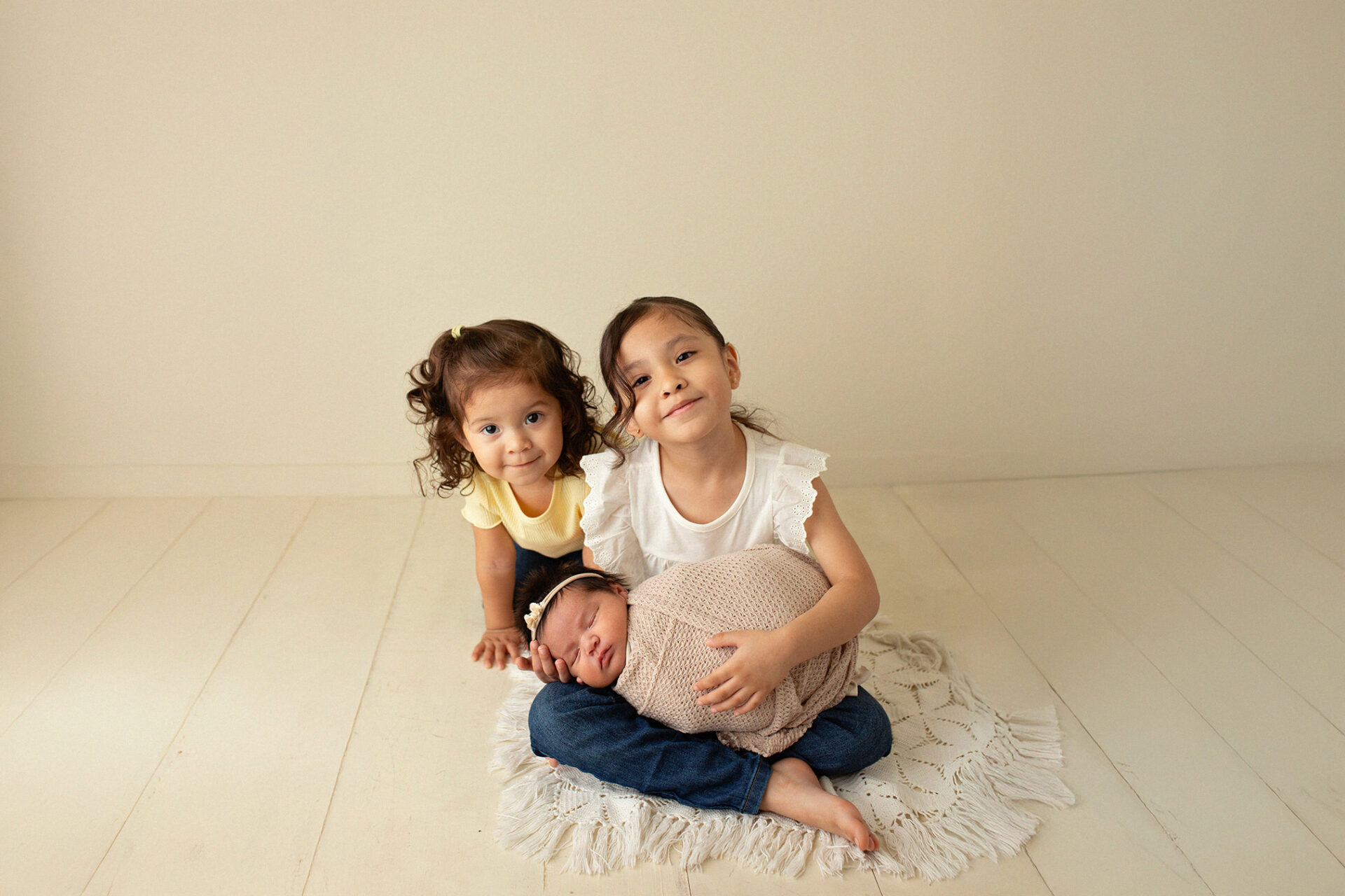 Newborn photography session in Ripon studio with sisters